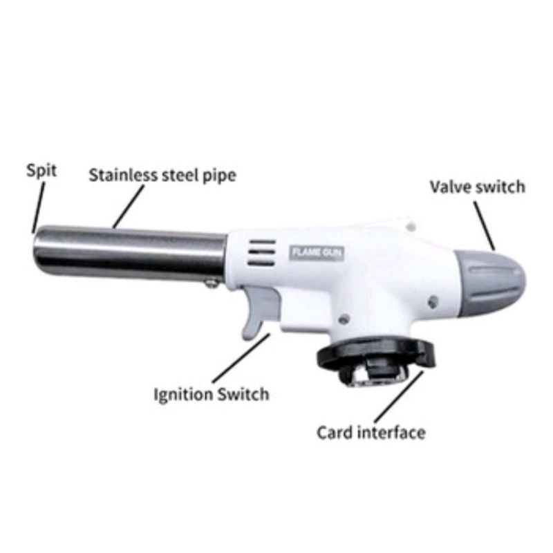 Portable Gas Torch Butane Flame Gun, Kepala Gas Torch Kaleng Tabung