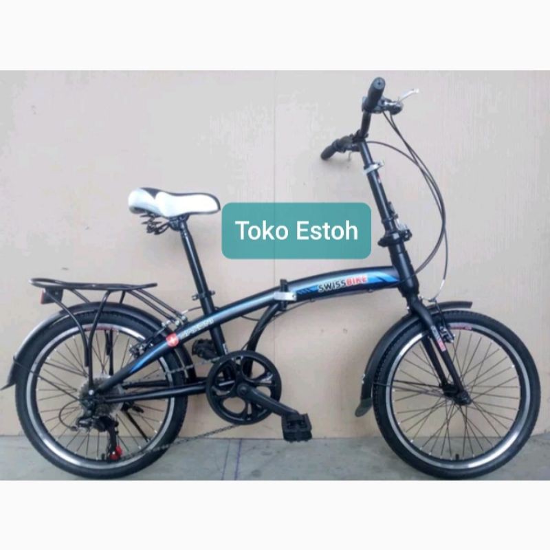SEPEDA LIPAT SAKONI SWISS BIKE 20 INCI 7 SPEED IMPOR MURAH KEREN REMAJA DEWASA