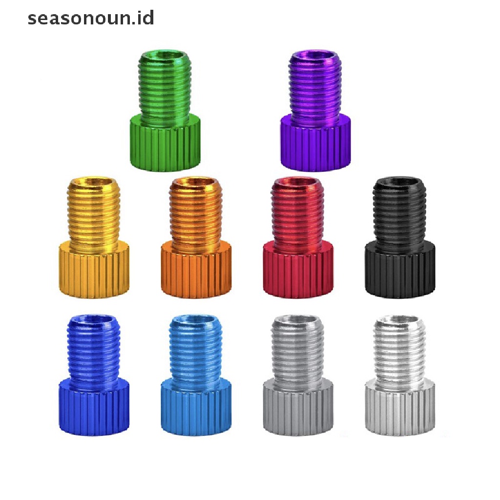 (seasonoun) 6pcs Adapter Converter Pentil PRESTA Ke SCHRADER Bahan Aluminum Untuk Ban Sepeda