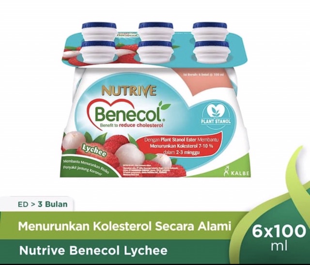 Nutrive benecol 6 x 100 ml blackcurrant | lychee | orange | strawberry ( menurunkan lemak darah )