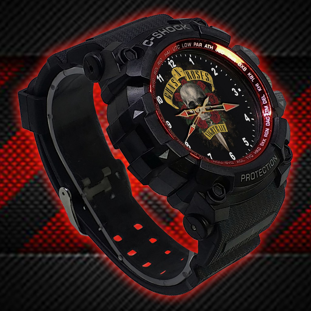 (ISTIMEWA BOSSQUE) JAM TANGAN GUNS N' ROSES LIST MERAH - EXCLUSIVE 6