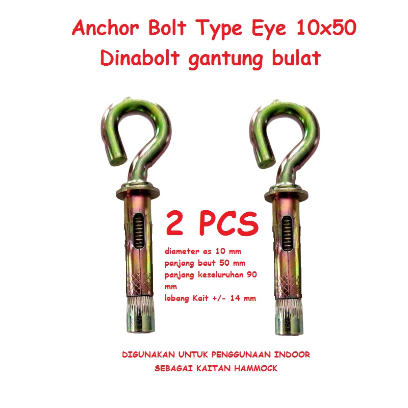 Hammock Ayunan Gantung Pelangi Dan Anchor Bolt Eye