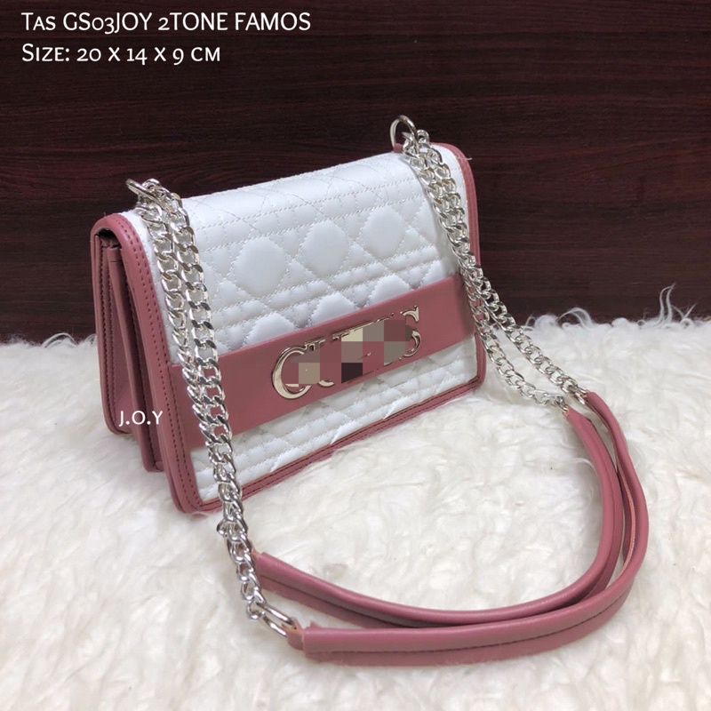 TAS SELEMPANG RANTAI IMPORT GS03JOY 2TONE FAMOS KEREN TERBARU