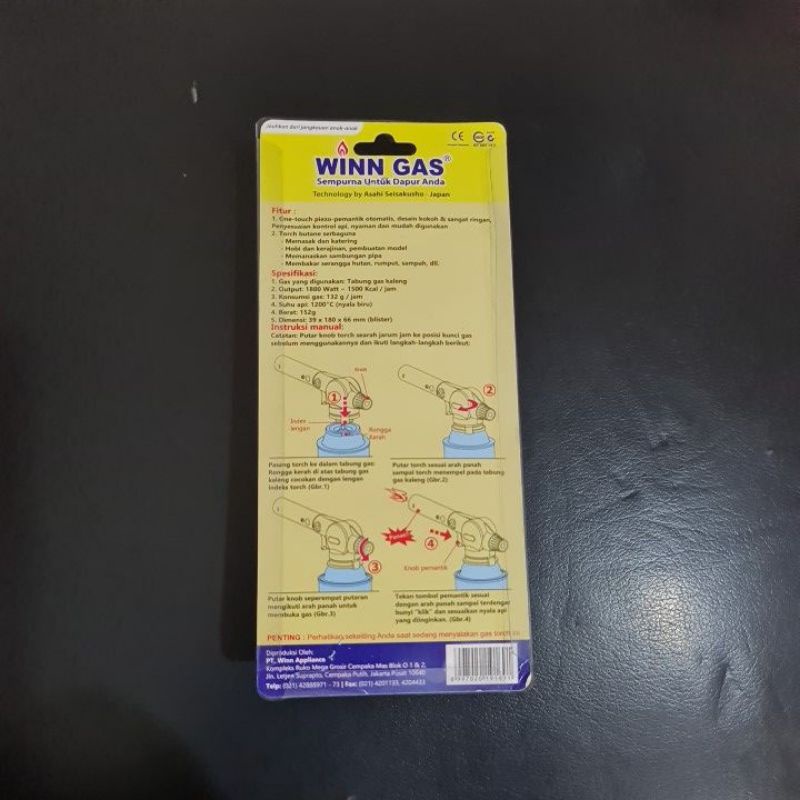Gas Torch Winn Gas W-T3. Blower Las