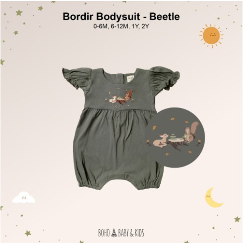 Boho Baby Bordir Bodysuit 0-2 Tahun BohoBaby BohoPanna CBKS-BOHO Beetle