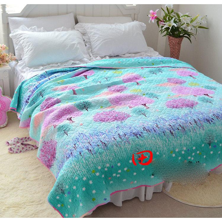 Bed Cover Cotton Quilt / Bed Cover Selimut Motif Pohon