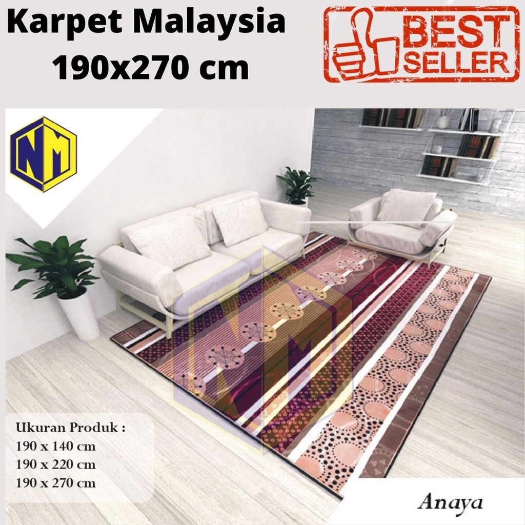 Karpet Malaysia ukuran 270x190 cm motif minimalis harga grosir murah banget