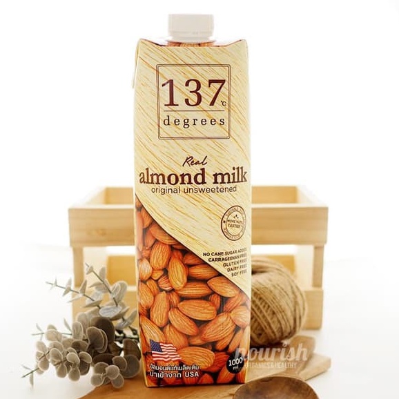 137 Degrees Real Almond Milk Original Unsweetened 1L