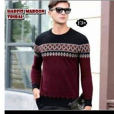 atasan sweater rajut pria HARFIZ TRIBAL good quality