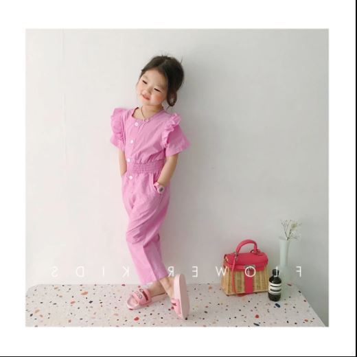 ZAHRA Baju Anak Perempuan Flowly Jumpsuit | Jumpsuit Anak Perempuan Umur 1 - 6 Tahun