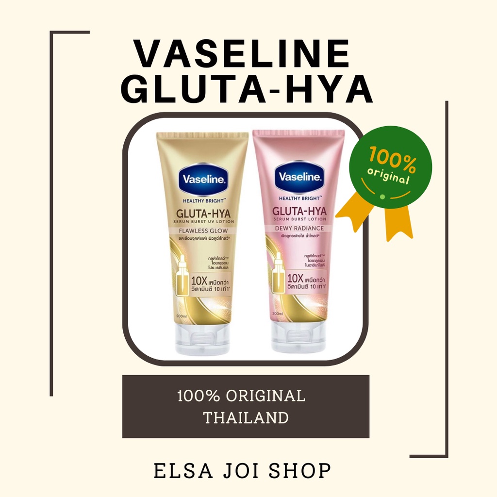 VASELINE GLUTA - HYA SERUM BURST LOTION / UV LOTION - 200 Ml ORIGINAL THAILAND