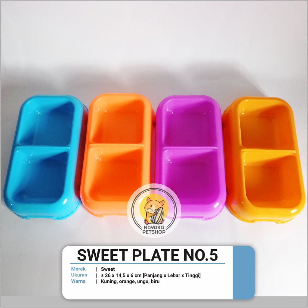 Sweet Plate No. 5 Piring Tempat Wadah Makan Minum Hewan Kucing Kelinci Marmut Guinea Pig Musang