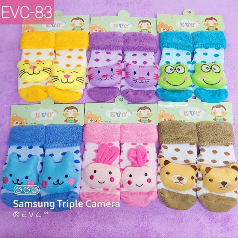 1 psang Kaos kaki boneka evc baby motif lucu  cewek/cowok 0-12 m