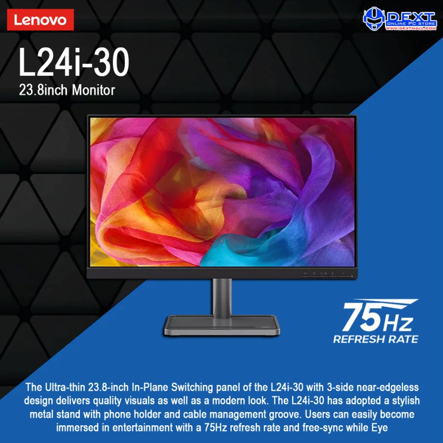 Monitor LED LENOVO L24i-30 IPS 75Hz FHD HDMI VGA Eye Care Technology