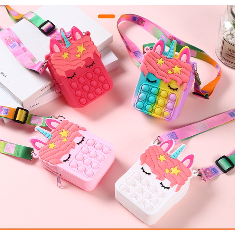 tas termurah anak unicorn selempang jelly  pop it