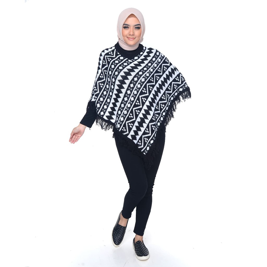 PONCO MAROKO celanajan Knit Outer Sweater Rajut Wanita Fashion Korea