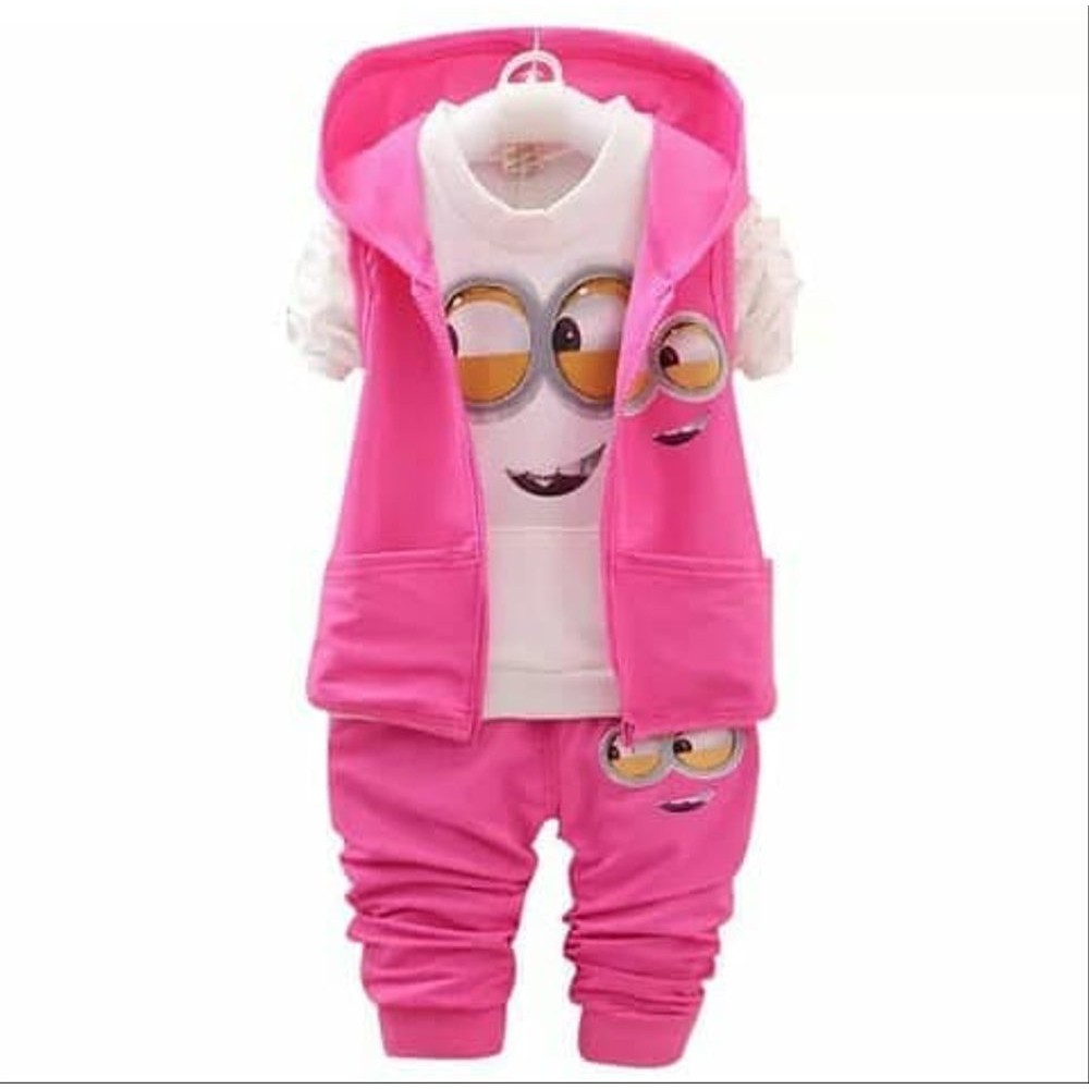 OKBG Setelan Anak Cewek i46474476677 St minion pink RO setelan anak perempuan babyterry pink Bhn be