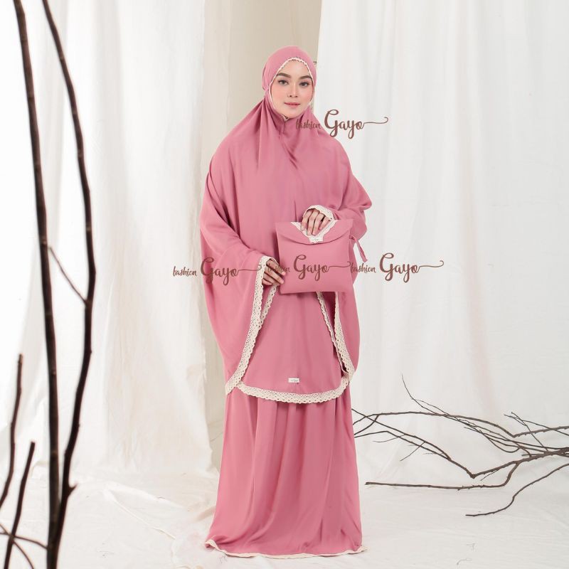 Mukena Dewasa Renda Motif Bahan katun Fashion gayo