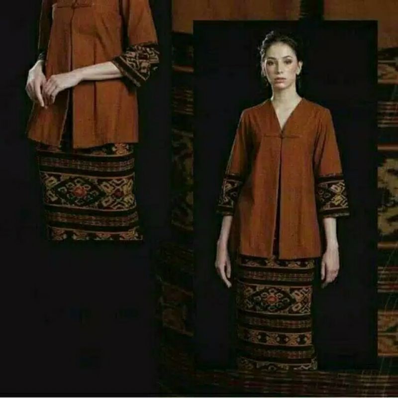 setelan baju tenun antik premium