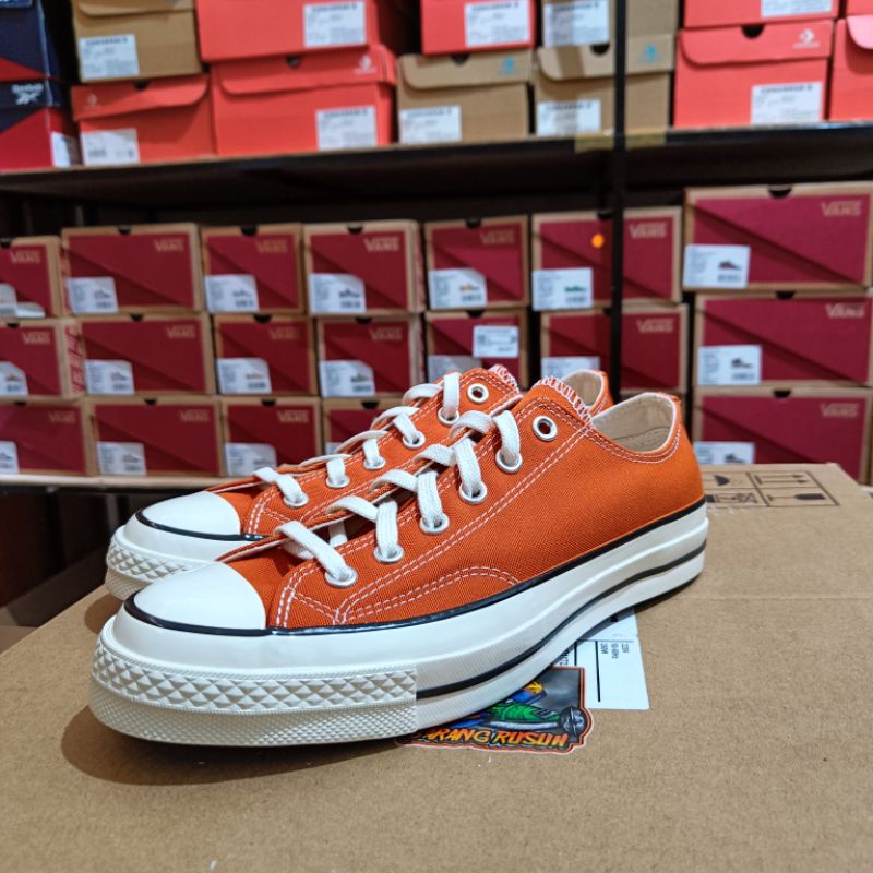 CONVERSE CHUCK 70S OX HI LOW ORANGE FIRE PIT ORIGINAL RESMI PT.MAP