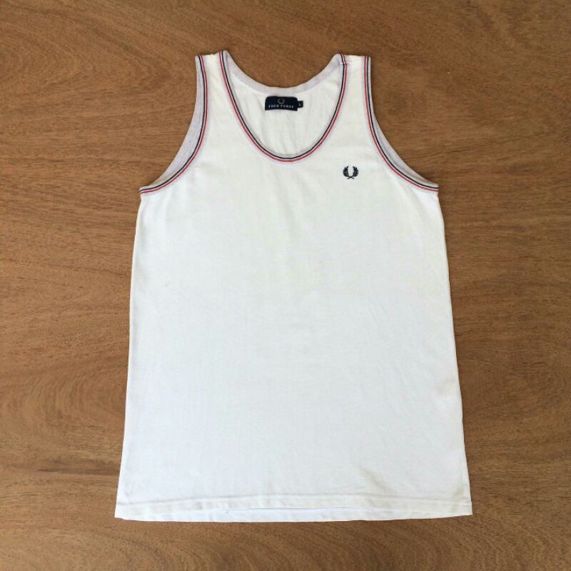 Kaos Singlet FRED PERRY Original Putih