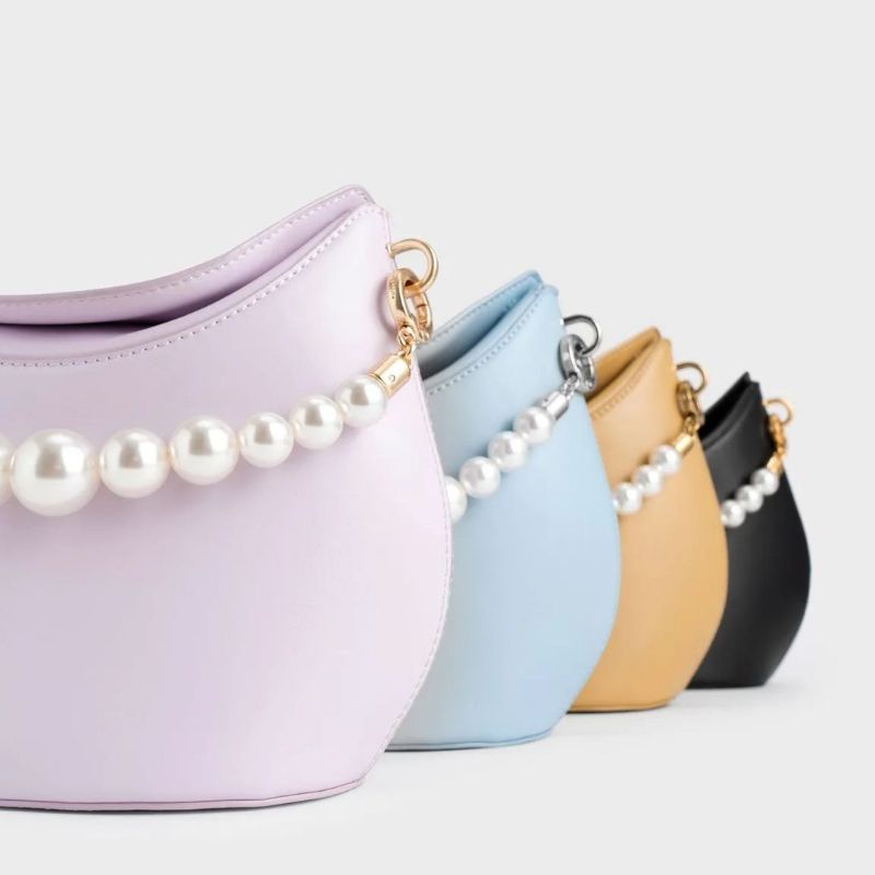 CK Bead-Embellished Knotted Handle Bag