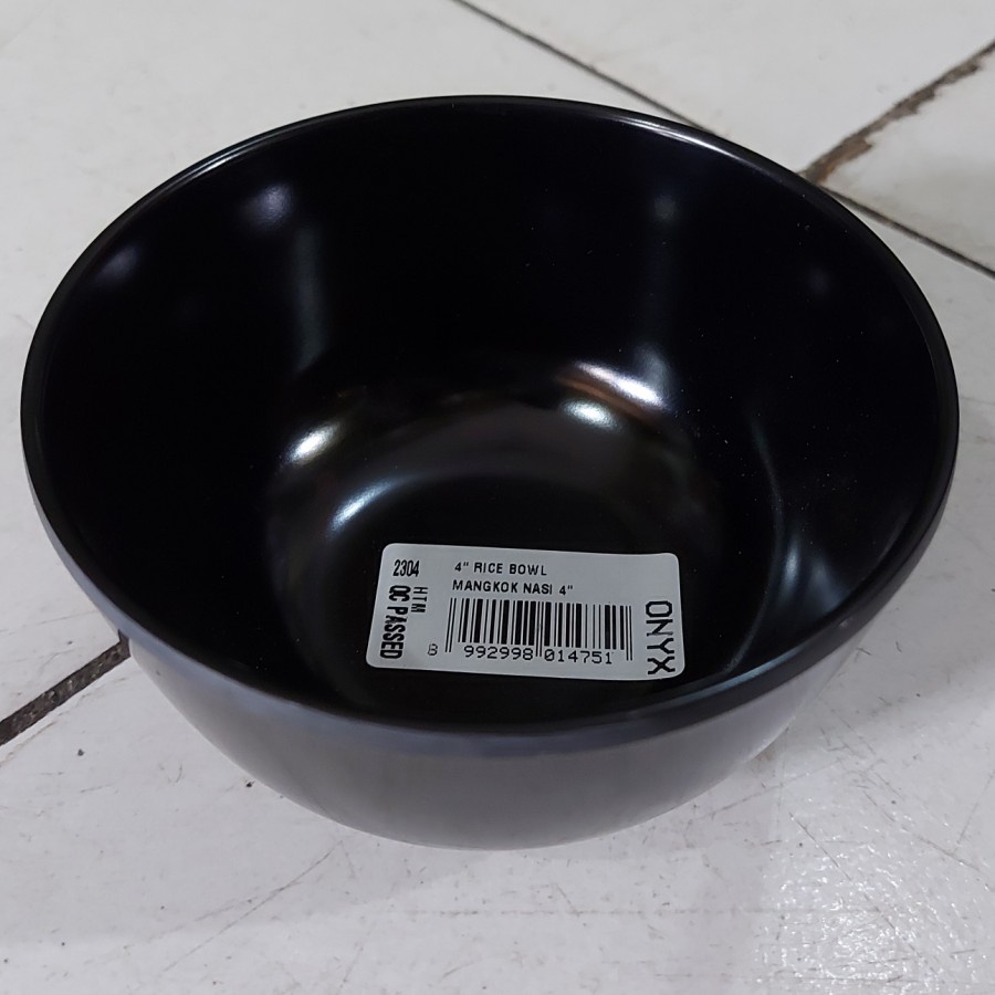 ONYX Mangkok Nasi 4.5&quot; Milamine 2204 - Hitam