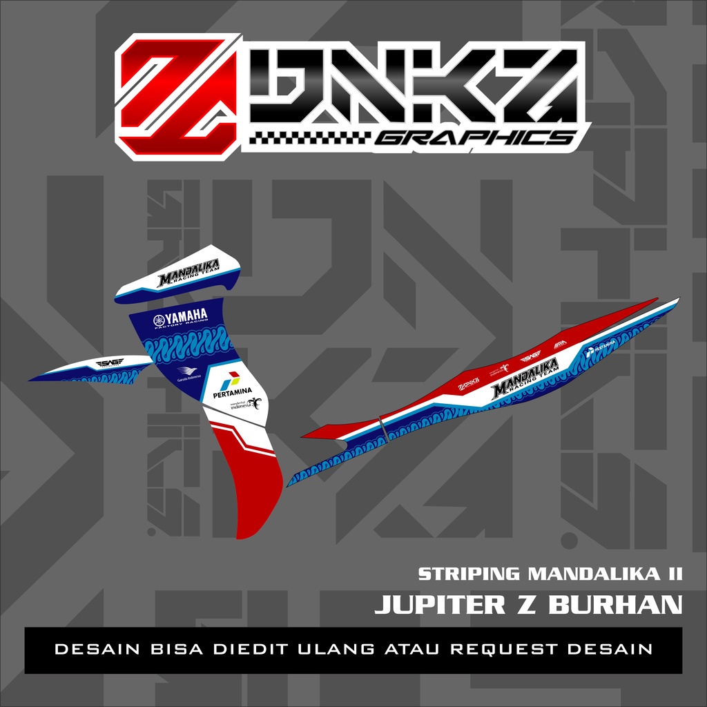 Stiker Jupiter Z Burhan Decal Striping Jupiter Z Burhan Premium Racing Mandalika