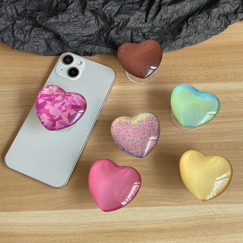 Colorful Heart Popsocket Phone Holder Pegangan HP Lucu