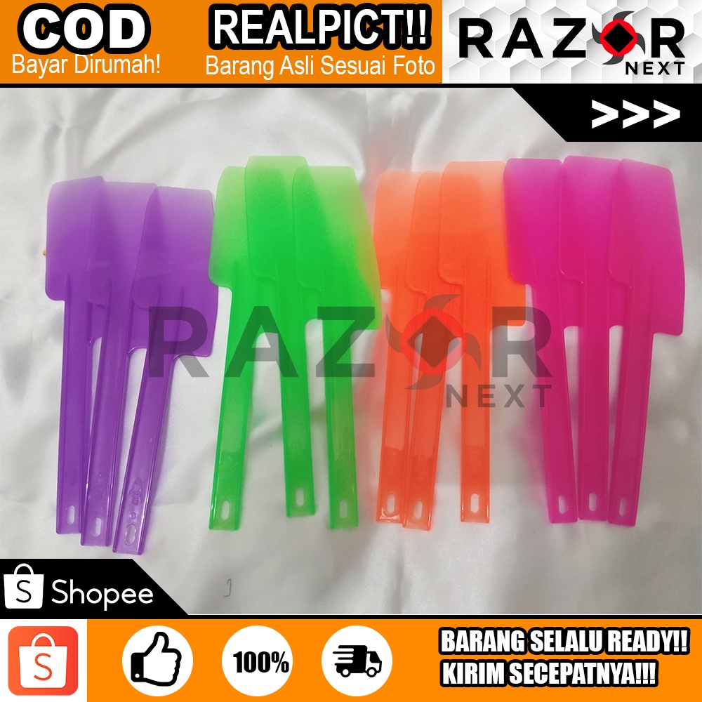 Spatula Plastik Besar Isi 12 Buah Grosir Murah | 1 Lusin Solet Plastik / Lemet Plastik | Ukuran Besa