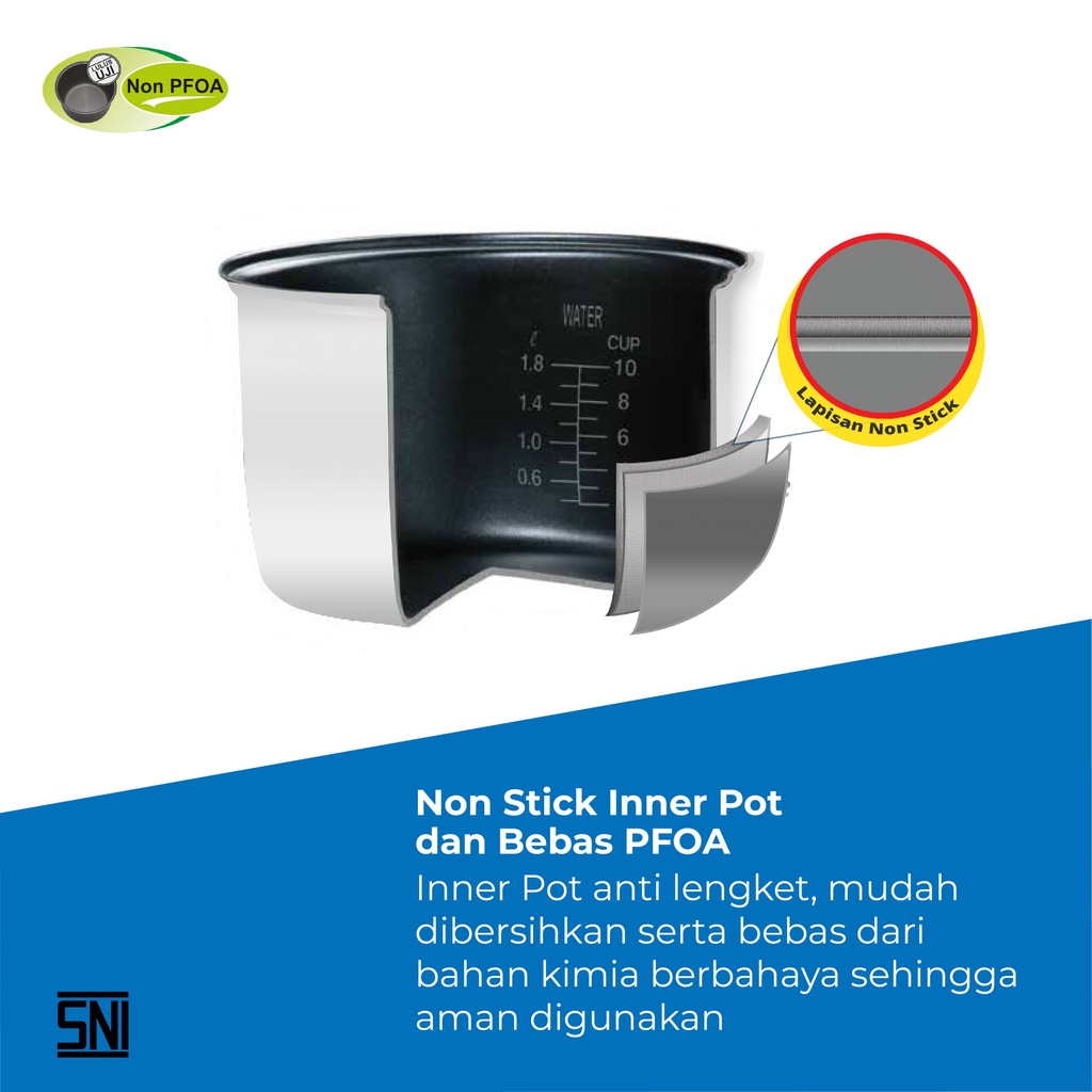 Miyako MCM606B Rice Cooker Mini / Magic Com Kecil 0.6 Liter 3 in 1 Bonus Gelas Ukur dan Sendok Nasi