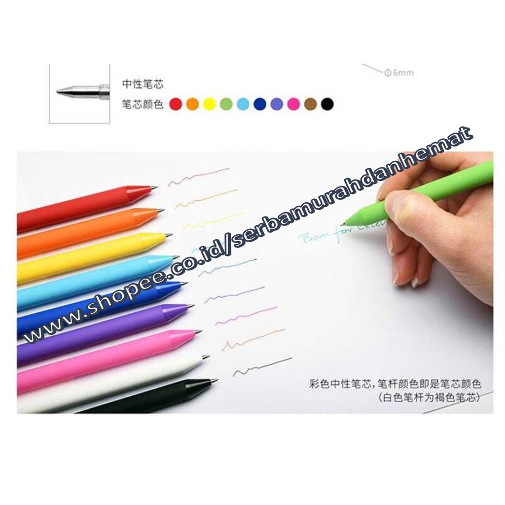 Pena Pulpen Bolpoin 0.5mm 10PCS KACO PURE Candy Gel Pen