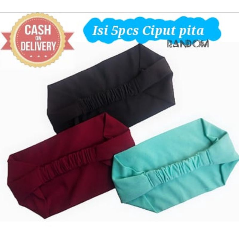5 pcs bando bandana kaos pita inner kerudung