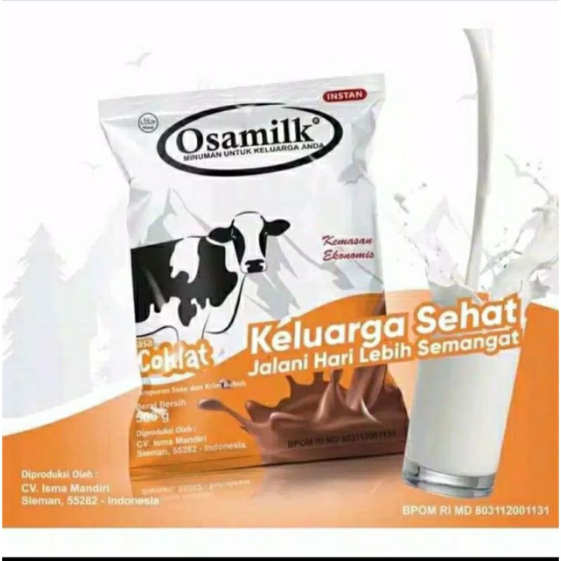 

Susu Osamilk coklat 500 gram, kemasan baru susu penggemuk badan