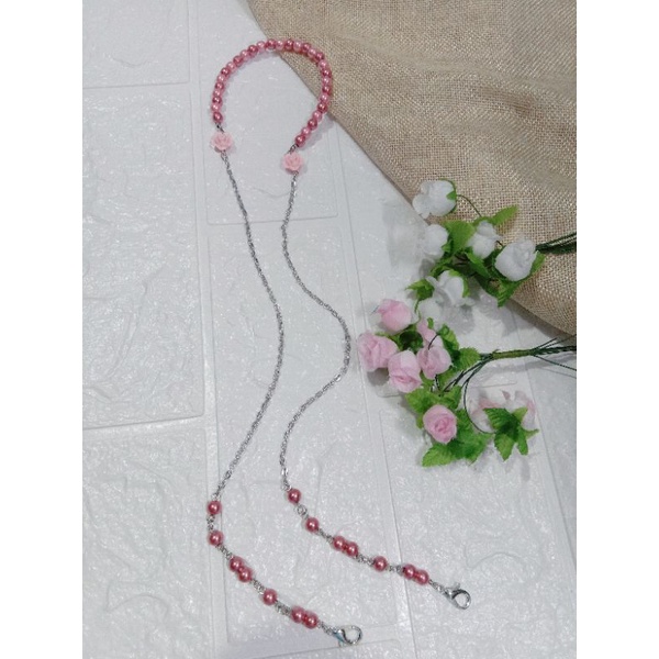 Konektor masker 2 in 1 hijab | konektor masker manik | kalung masker | konektor masker manik dan bun