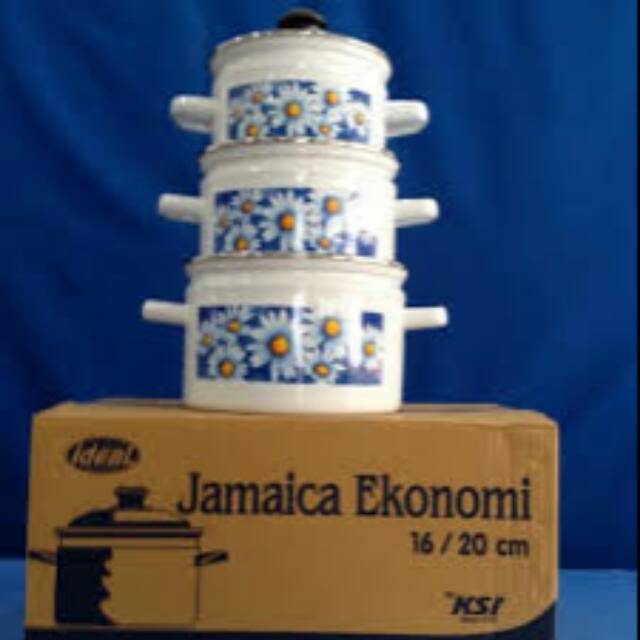 Panci Enamel Ideal Jamaica Set 16/20 cm