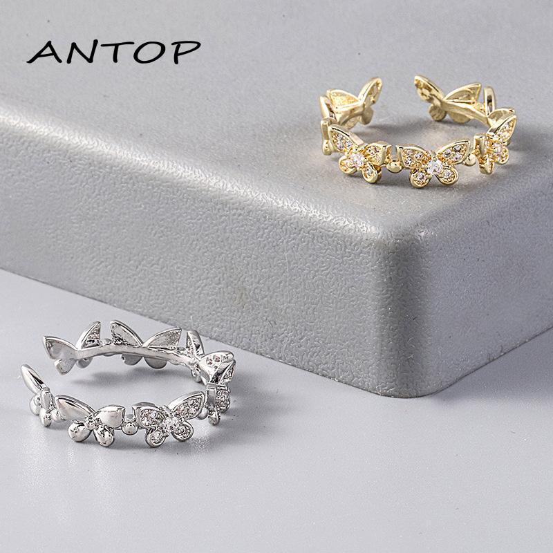 Butterfly Cincin Model Terbuka Desain Kupu-Kupu Gaya Simple Adjustable Untuk Wanita