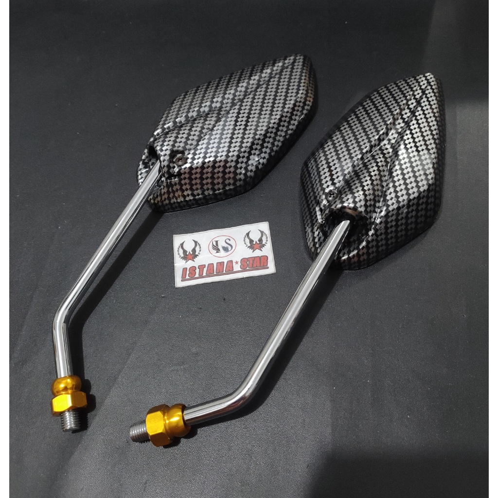 SPION YAMAHA JUPITER Z KARBON GAGANG CROME - CROM / SPION YAMAHA JUPITER NMAX AEROX LEXI VIXION VEGA MIO KARBON GAGANG KRUM