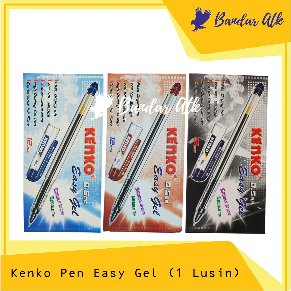 

Pulpen Easy Gel Kenko 0.5 mm Hitam [1 LUSIN]