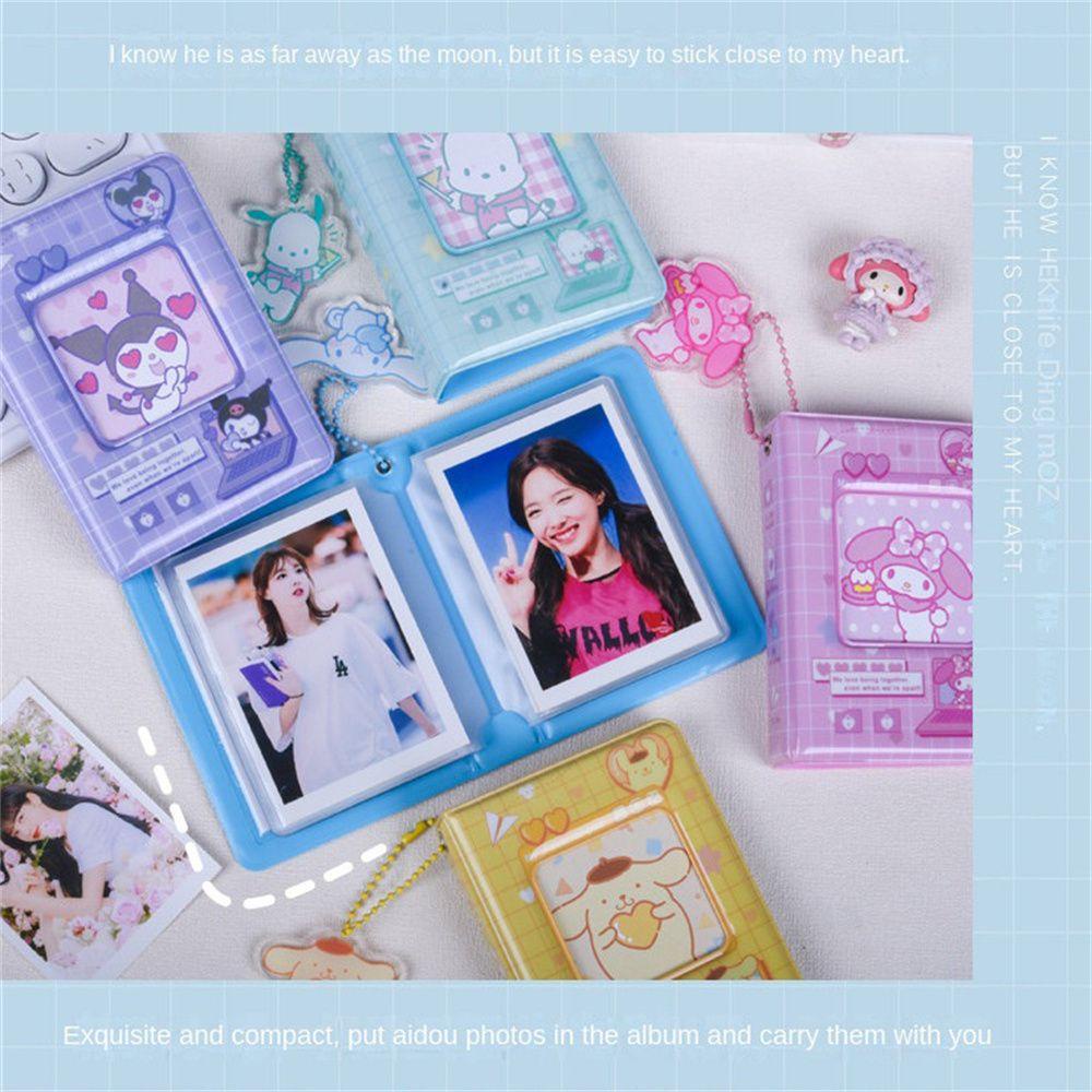 NEEDWAY Album Foto Kartun Cinnamoroll Kuromi Buku Kartu Penyimpanan Mini My Melody Card Binder