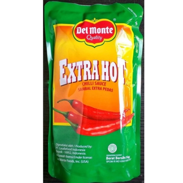 

DelMonte saus sambal DelMonte extra pedas 1kg - Del Monte extra hot Chilli sauce 1kg