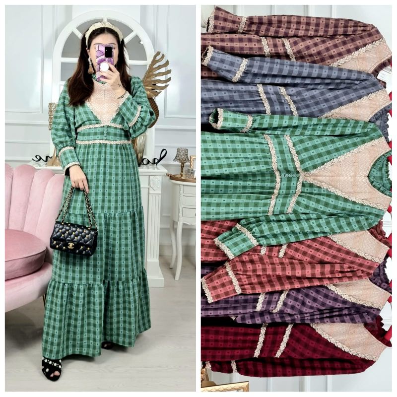 Gamis lesti uru giri kotak kecil  original by meijiwang