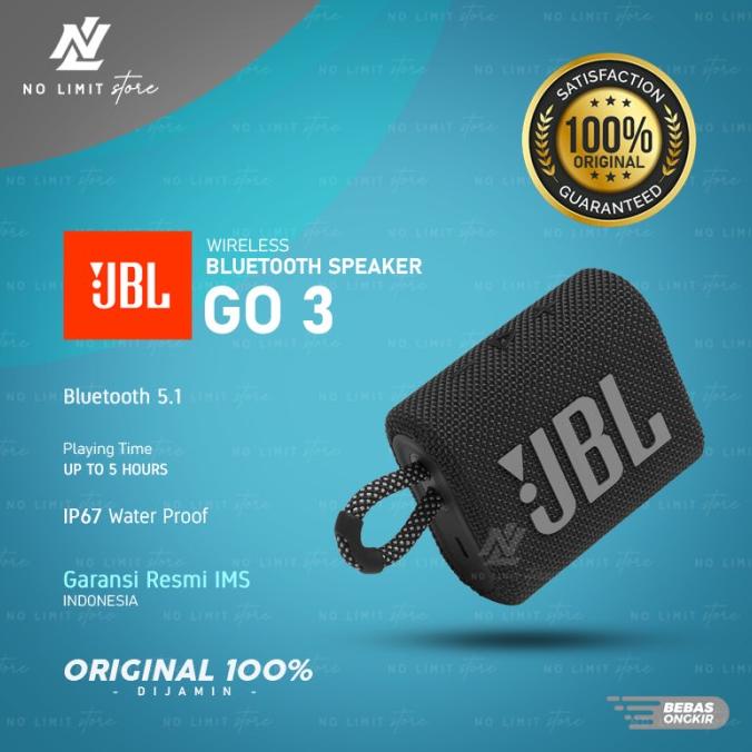 Open DS] JBL GO 3 Bluetooth Speaker ORIGINAL - Garansi Resmi IMS - JBL GO3