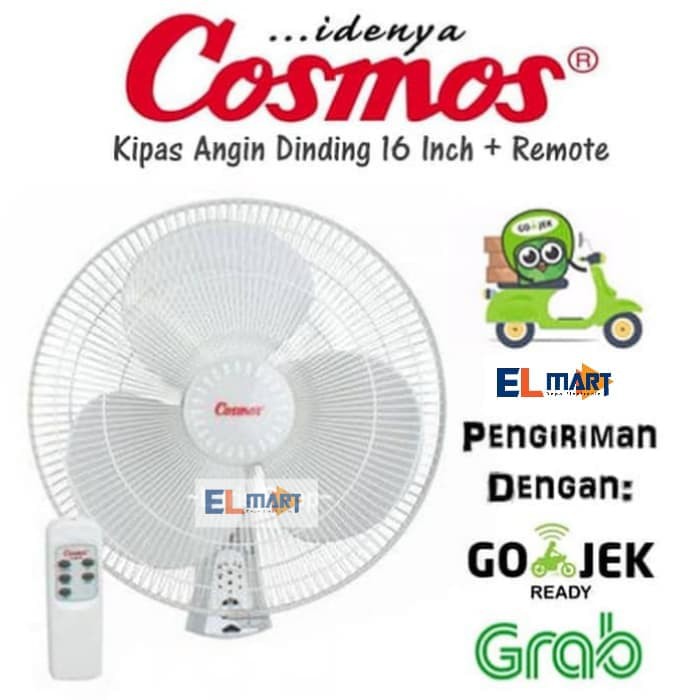 Kipas angin dinding  tembok remote COSMOS 16WFCR - wall fan 16inch 16 WFCR  16&quot; 16 inch SNI 45 watt