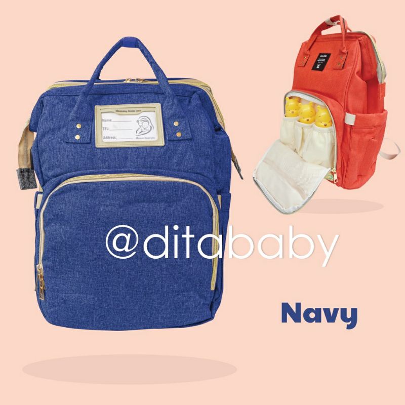 DIAPERS BAG POLOS TAS RANSEL DIAPERS Tas Kasur Bayi Diaper Bag Multifungsi Anello CANVAS ANTI AIR