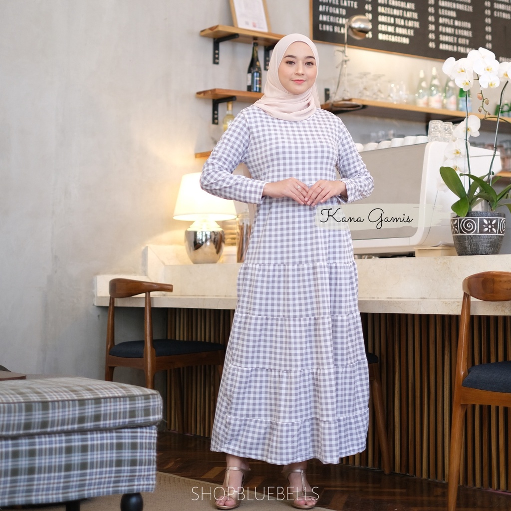 Kana Maxi - Gamis Maxy Dress Muslim Kotak Plaid