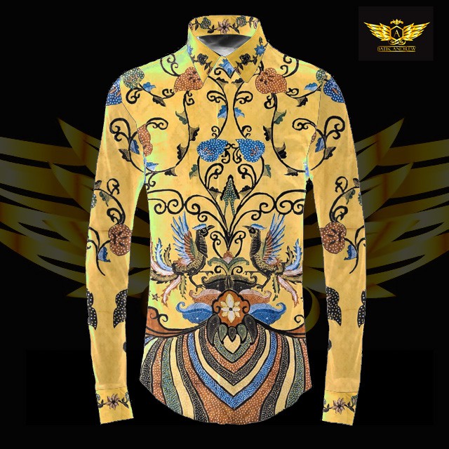 Sutra baron garut motif 3 bahan kain batik tulis kemeja pola ATBM pria naga putih dragon