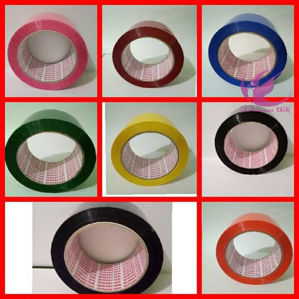 

Lakban warna warni daimaru plastik 2 inch kuat 48mm x 90Yard