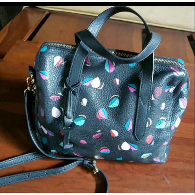 Tas Fossil Sidney Satchel Multi Black preloved(2nd) VGC. Ori no Fake/ KW