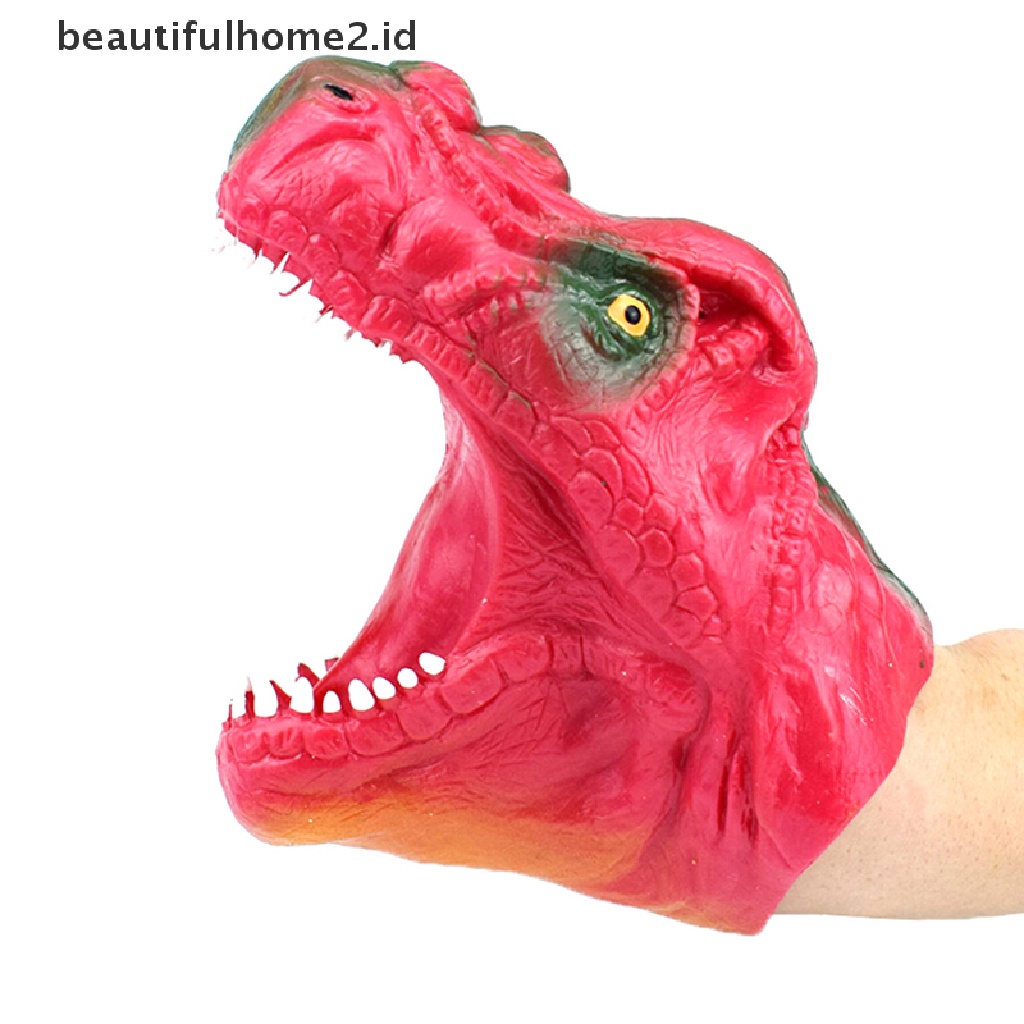 (Beautifulhome2.Id) Mainan Boneka Tangan Bentuk Kepala Dinosaurus Bahan Vinyl Lembut Untuk Hadiah Anak